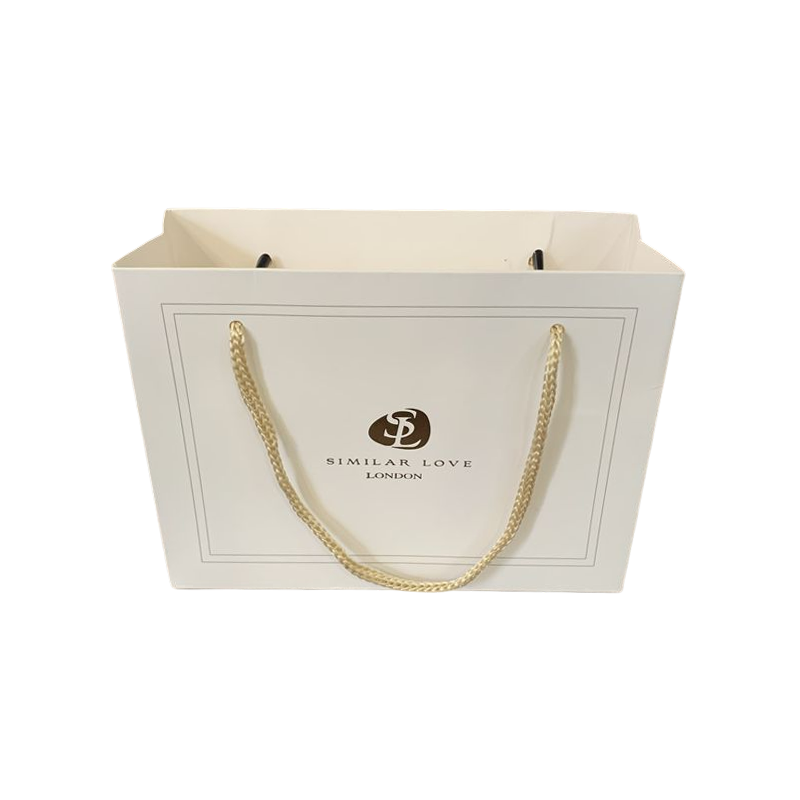 Custom Gold Foil Logo Mini Small Gift Bag Luxury Boutique Jewelry Paper Bag