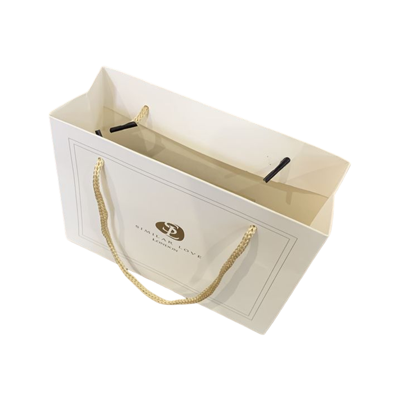 Custom Gold Foil Logo Mini Small Gift Bag Luxury Boutique Jewelry Paper Bag