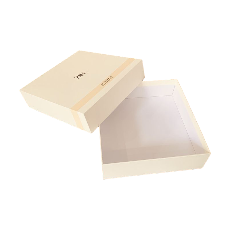 Custom Logo Printed Rigid Cardboard Lid And Base Box Packaging Luxury White Gift Box