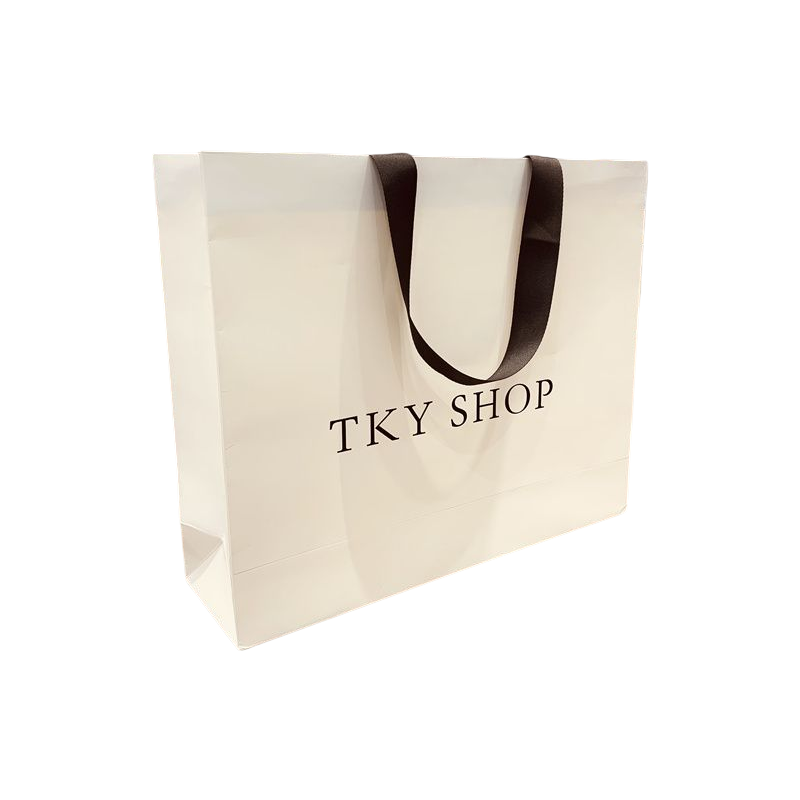 Custom Logo Printing Wholesale Eco Friendly Shopping Packaging White Cardboard Paper Bags