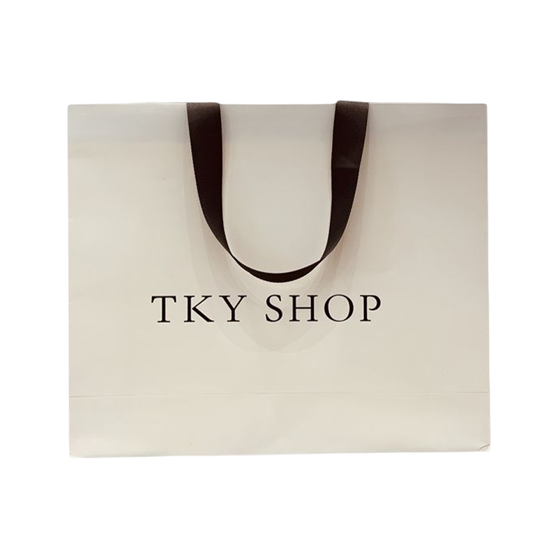 Custom Logo Printing Wholesale Eco Friendly Shopping Packaging White Cardboard Paper Bags