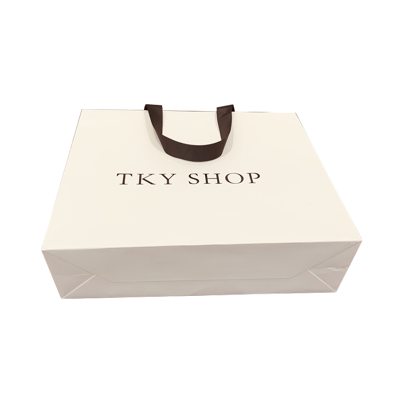 Custom Logo Printing Wholesale Eco Friendly Shopping Packaging White Cardboard Paper Bags