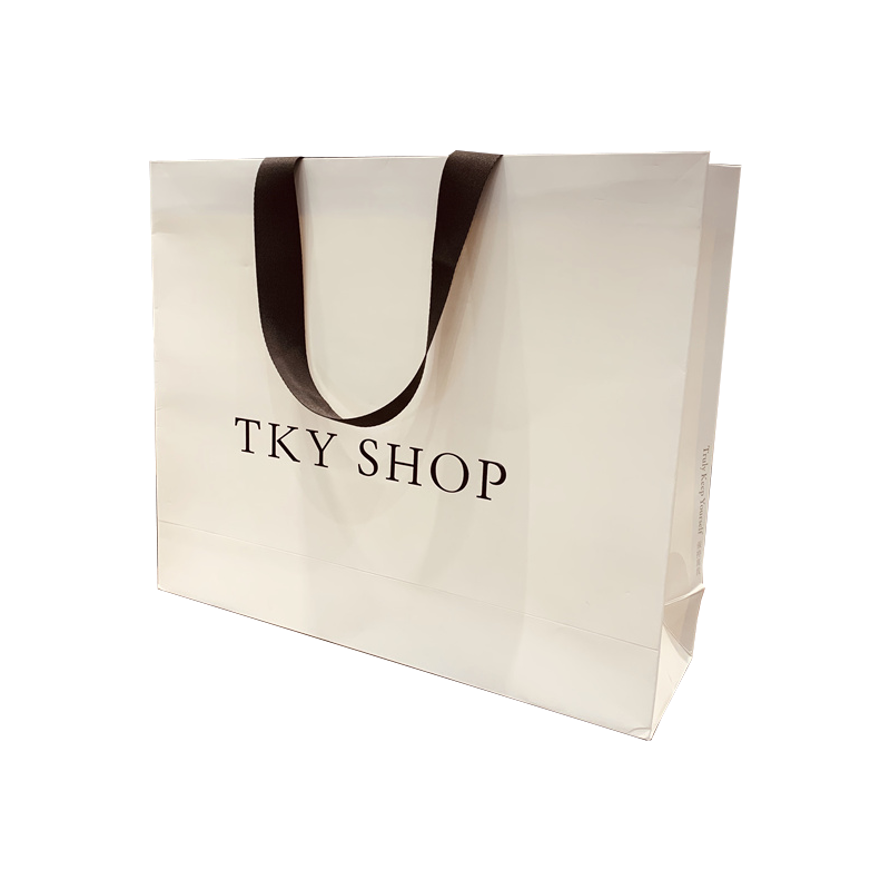 Custom Logo Printing Wholesale Eco Friendly Shopping Packaging White Cardboard Paper Bags