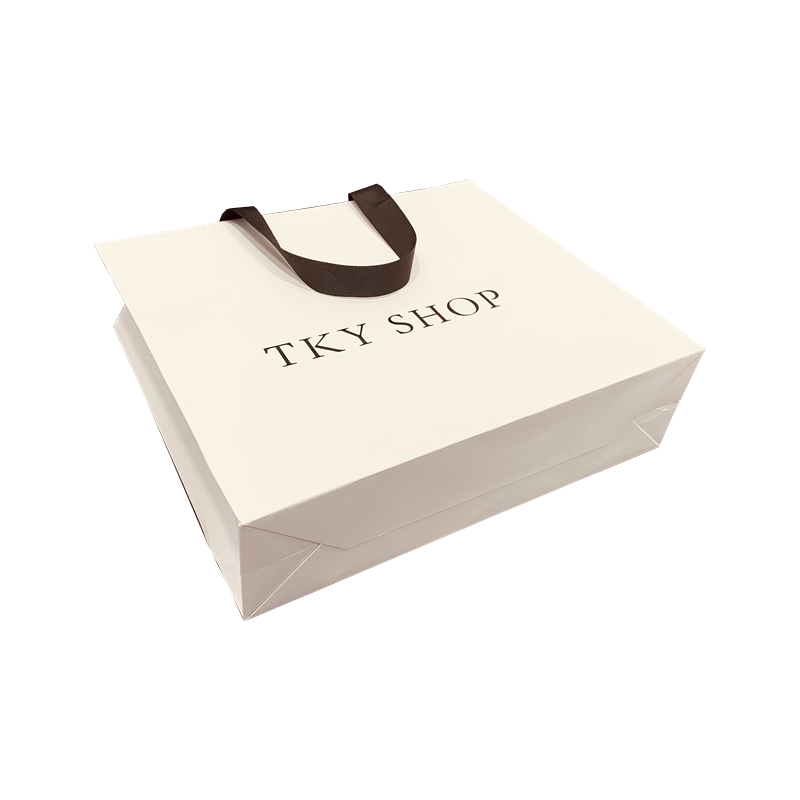 Custom Logo Printing Wholesale Eco Friendly Shopping Packaging White Cardboard Paper Bags