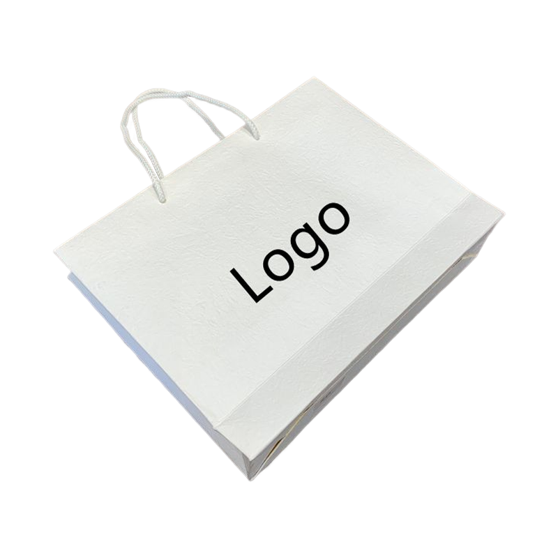 Custom Printed Your Own Logo White Gift Craft Shopping Paper Bag With Handles