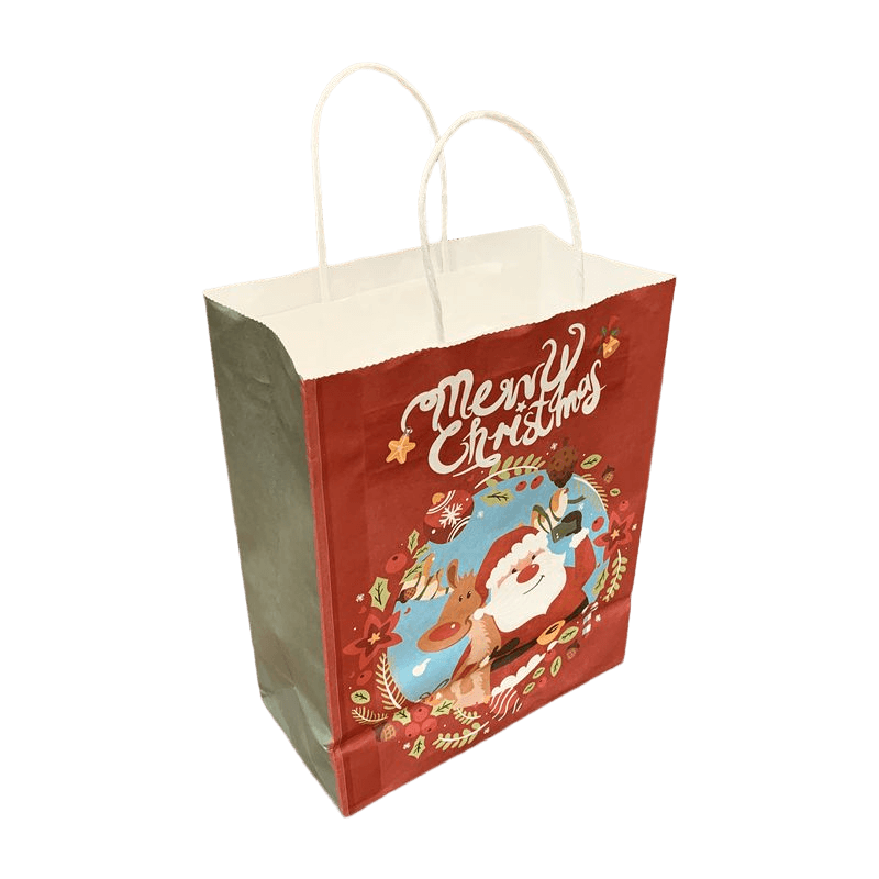 Wholesale Custom Party Packaging Bag Custom Cartoon Christmas Kraft Gift Bags