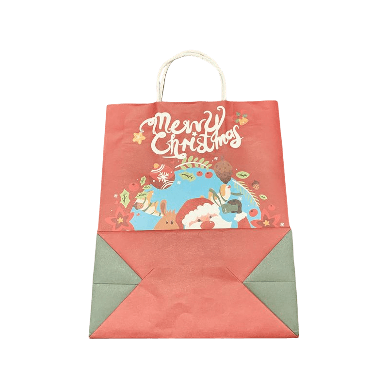 Wholesale Custom Party Packaging Bag Custom Cartoon Christmas Kraft Gift Bags