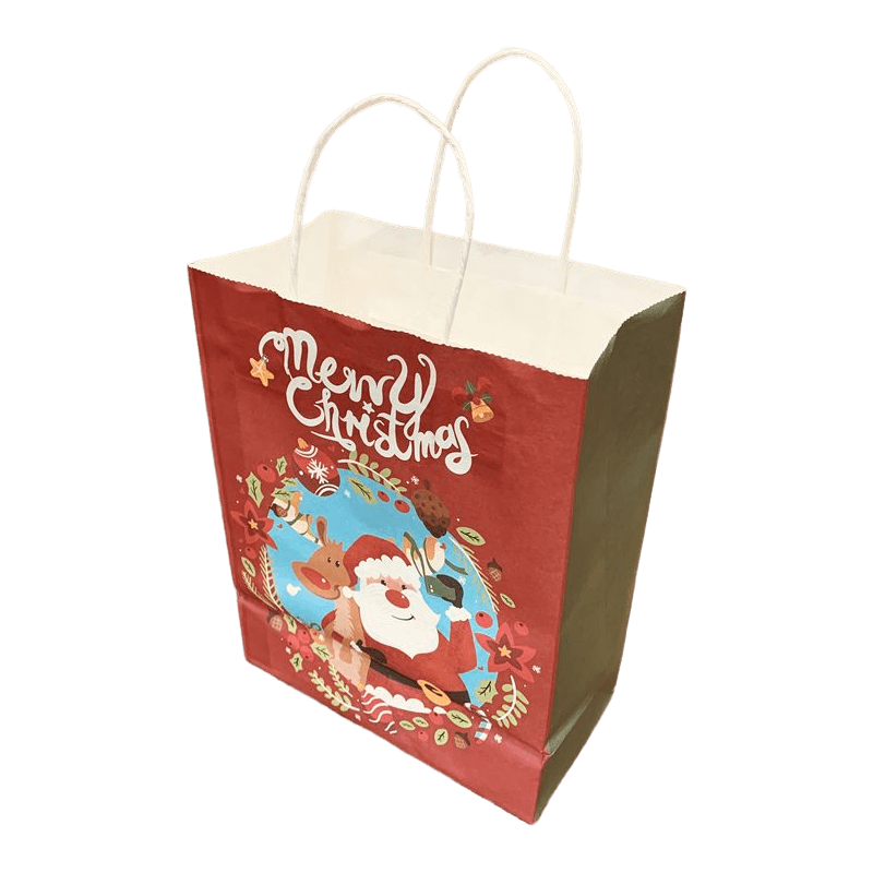 Wholesale Custom Party Packaging Bag Custom Cartoon Christmas Kraft Gift Bags