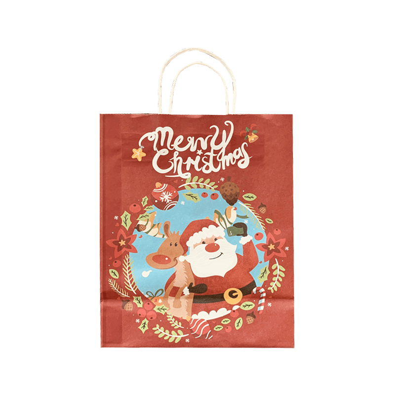 Wholesale Custom Party Packaging Bag Custom Cartoon Christmas Kraft Gift Bags