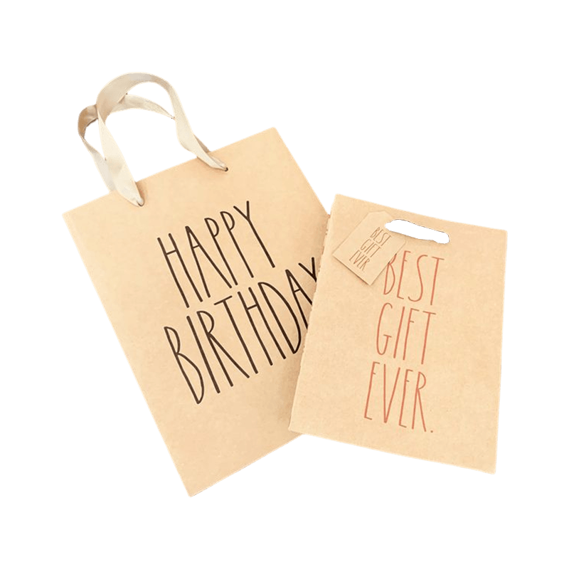 Custom Printed Your Own Logo White Brown Kraft Gift Craft Shopping Paper Bag With Handles