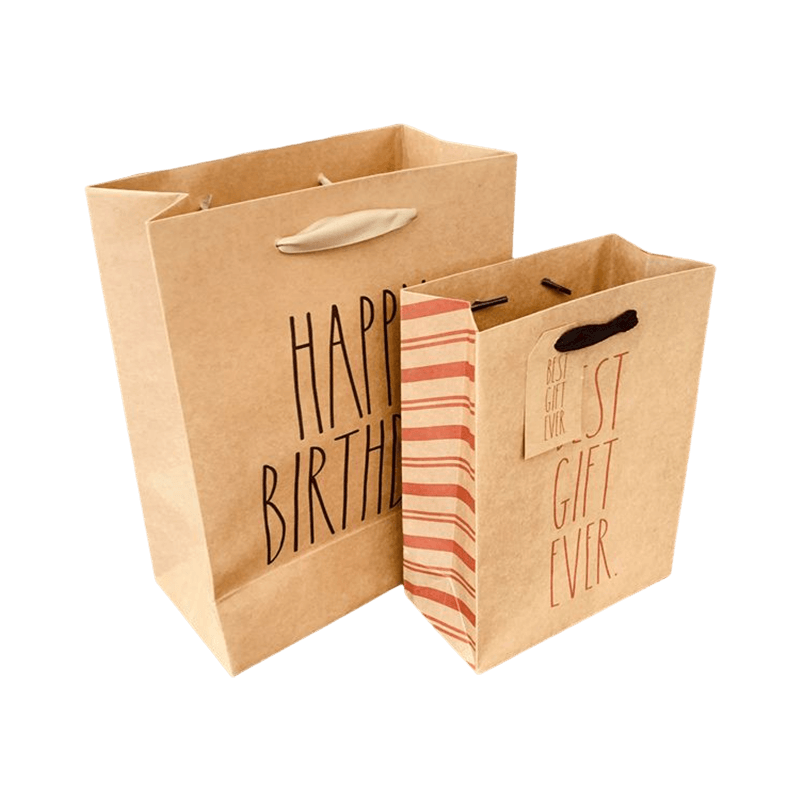 Custom Printed Your Own Logo White Brown Kraft Gift Craft Shopping Paper Bag With Handles