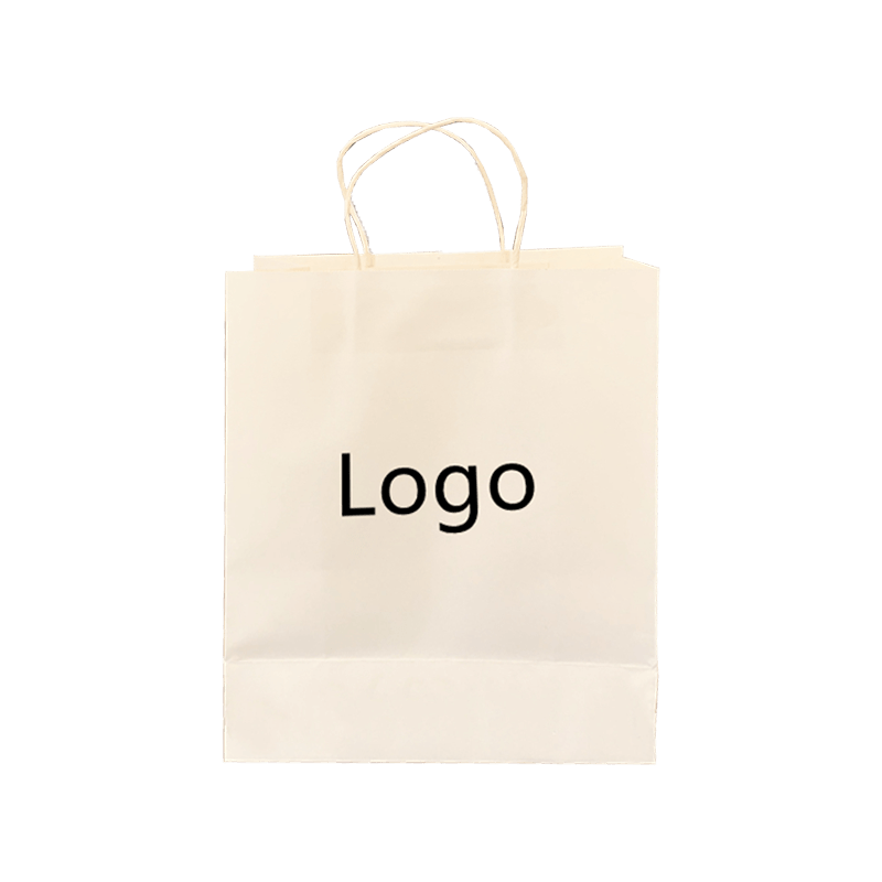 Custom Printed Your Own Logo White Brown Kraft Gift Craft Shopping Paper Bag With Handles