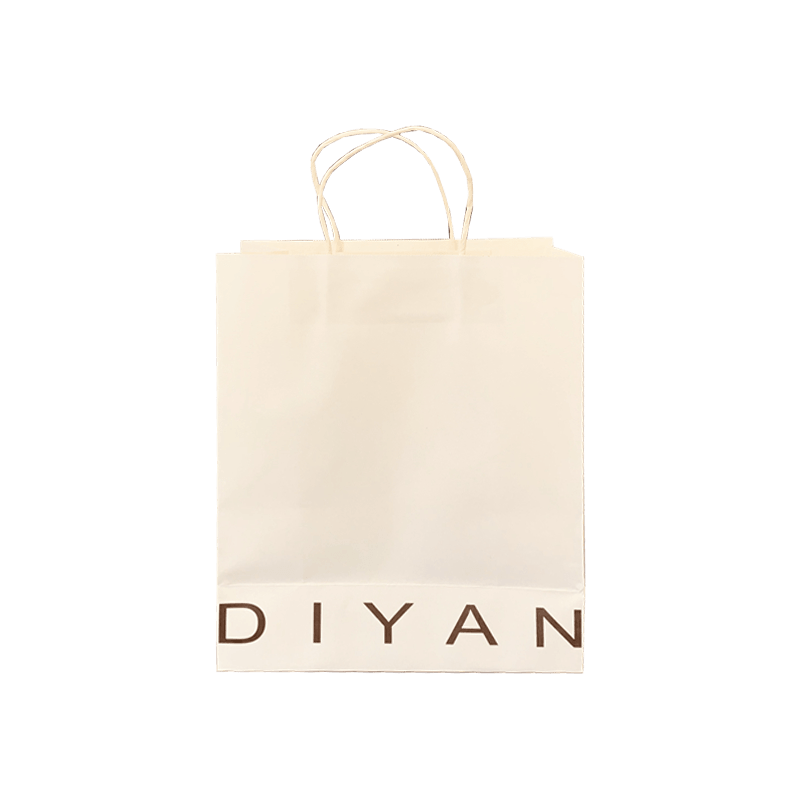 Custom Printed Your Own Logo White Brown Kraft Gift Craft Shopping Paper Bag With Handles