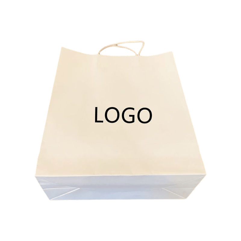 Custom Printed Your Own Logo White Brown Kraft Gift Craft Shopping Paper Bag With Handles