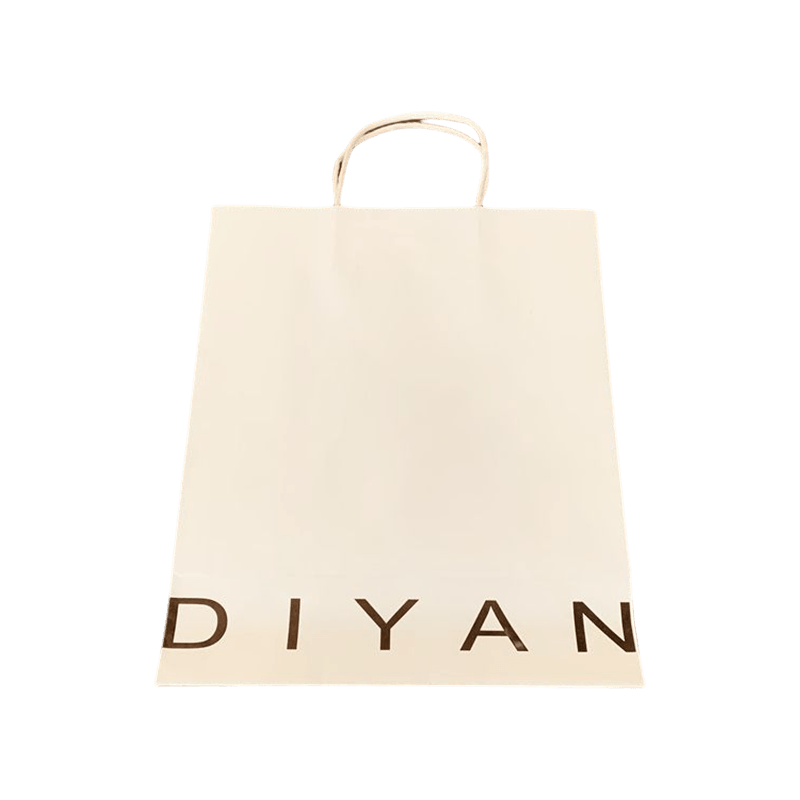 Custom Printed Your Own Logo White Brown Kraft Gift Craft Shopping Paper Bag With Handles