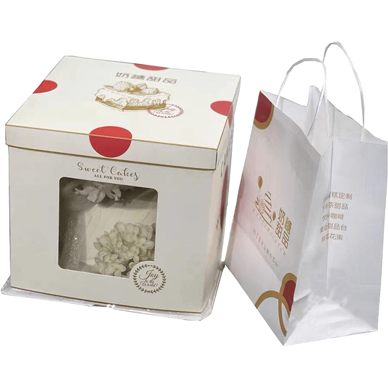 Hot Selling Custom Logo Cardboard Cake Box Paper Boxes With Clear Window Front Gift Boxes For Cakes