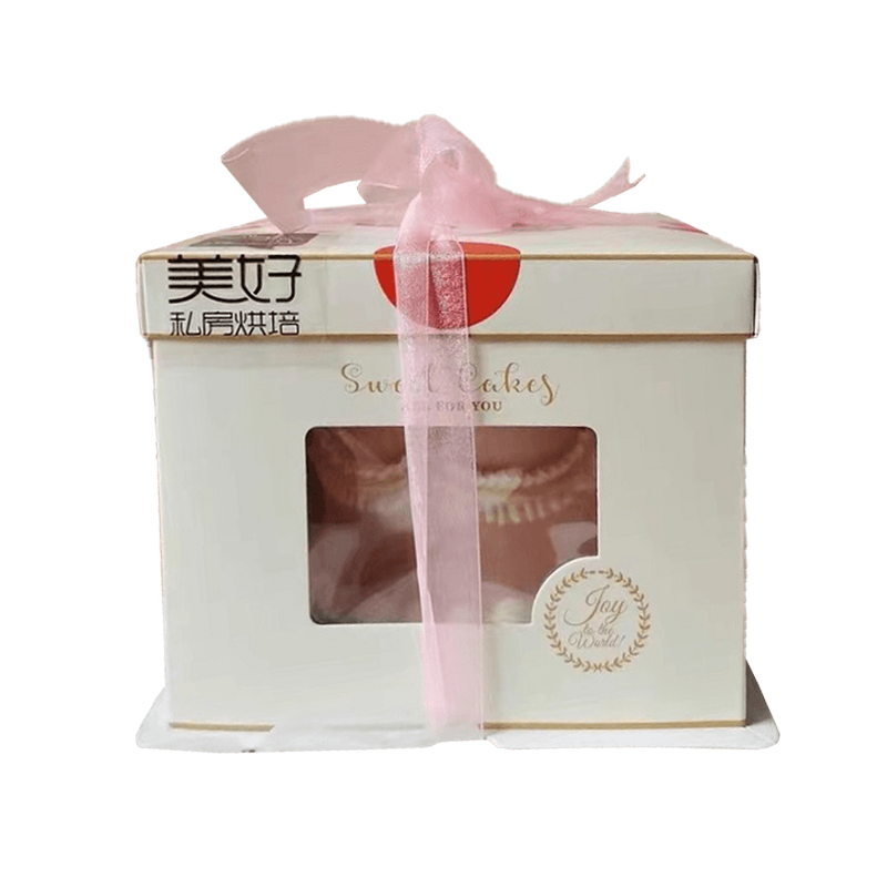 Hot Selling Custom Logo Cardboard Cake Box Paper Boxes With Clear Window Front Gift Boxes For Cakes