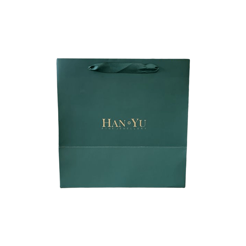 Custom Dark Green Hot Stamping Gift Bag Brand Shopping Paper Bag With Your 0wn Logo