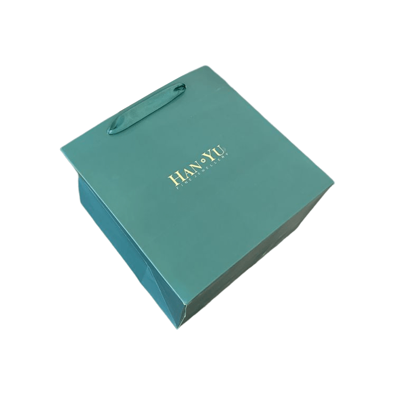 Custom Dark Green Hot Stamping Gift Bag Brand Shopping Paper Bag With Your 0wn Logo