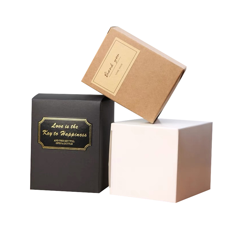 Personalized Custom Cardboard Box Glass Candle Jar Packaging Box White Black Scented Candle Gift Box