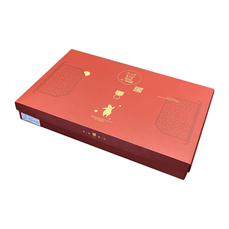 Custom Paper Mooncake Packing Gift Box with Bag Gift Packing Set Red for Mid-autumn Festival for 6 Pcs